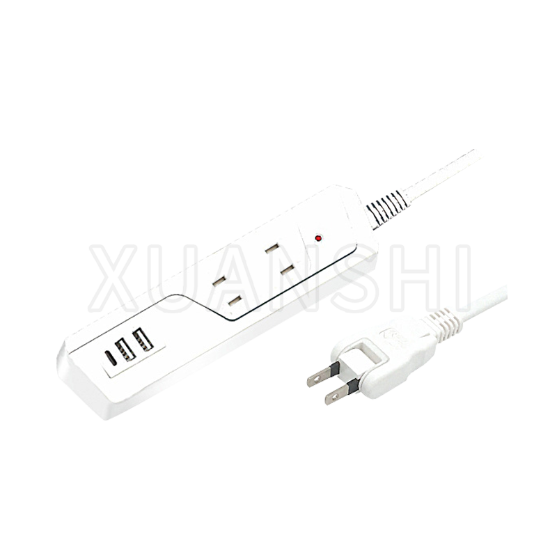 Japansk strømskinne med to usb-porte og en type-c-port JL-7Z,XS-XBP2UA